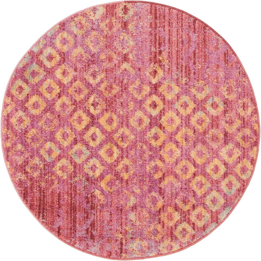 Rainbow Spectral Rug, Pink (3' 3 x 3' 3). Picture 1