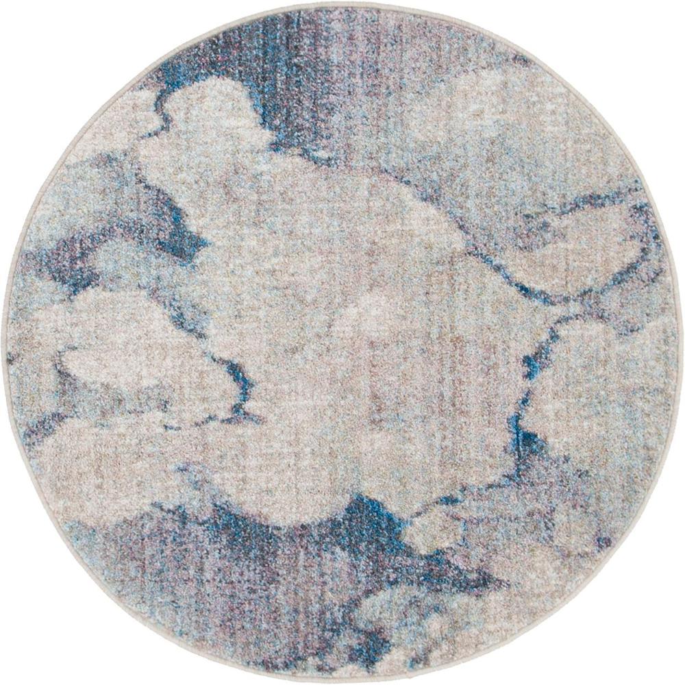 Rainbow Reflective Rug, Blue (3' 3 x 3' 3). Picture 1