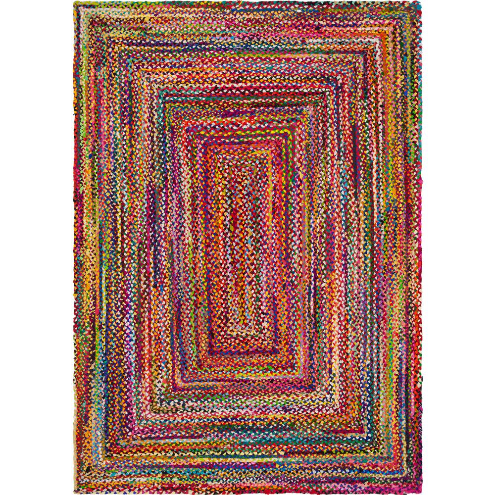 Braided Chindi Rug, Multi (7' 0 x 10' 0). Picture 1