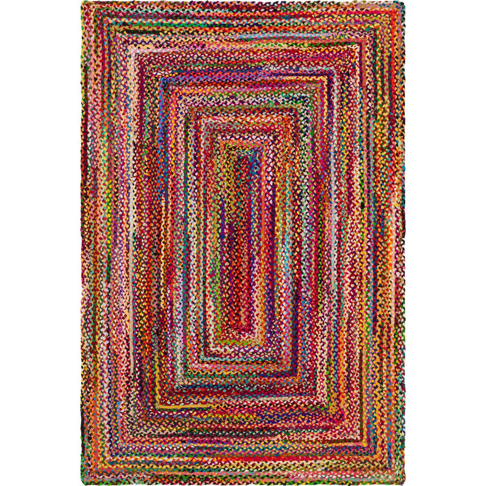 Braided Chindi Rug, Multi (6' 0 x 9' 0). Picture 1
