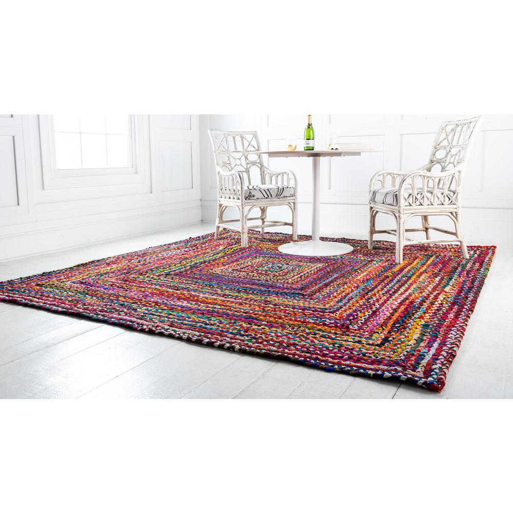 Braided Chindi Rug, Multi (8' 0 x 8' 0). Picture 3