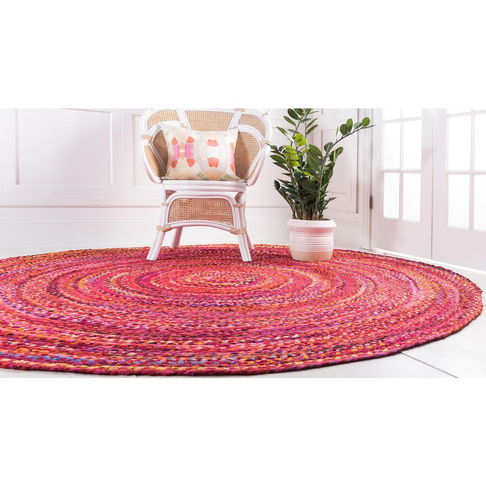 Unique Loom Braided Chindi Rug. Picture 4
