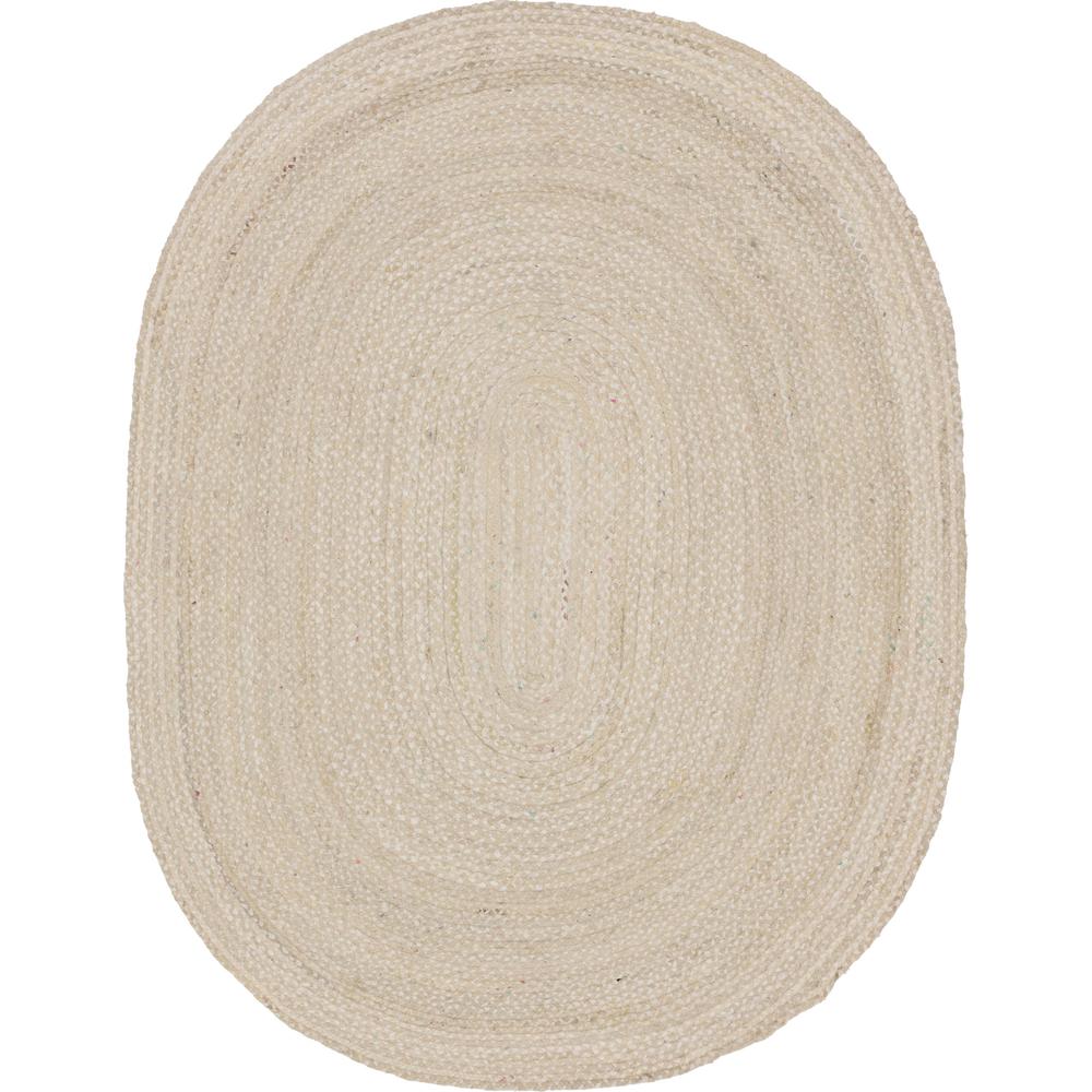 Braided Chindi Rug, Ivory (8' 0 x 10' 0). Picture 1