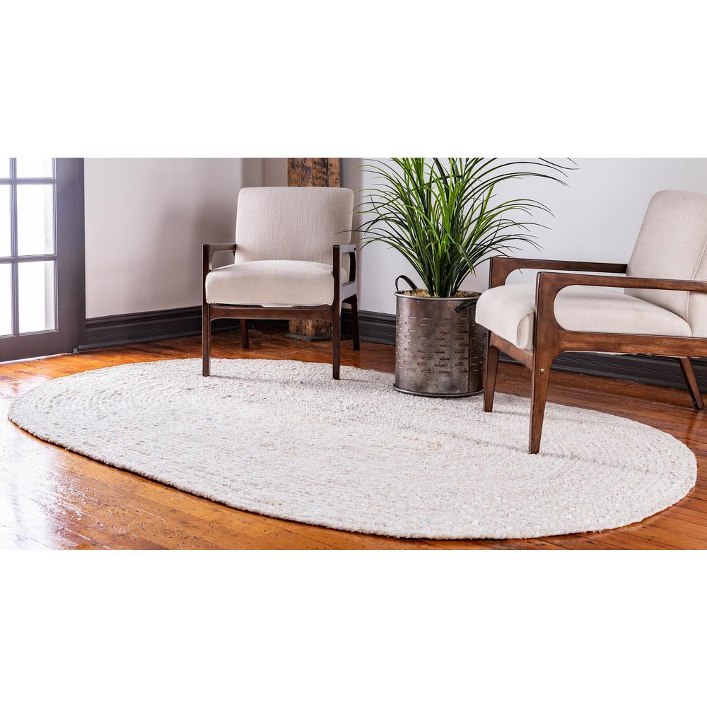 Braided Chindi Rug, Ivory (8' 0 x 10' 0). Picture 3