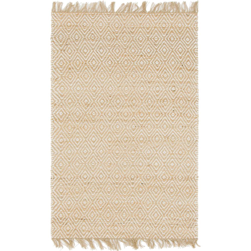 Assam Braided Jute Rug, Natural/Ivory (4' 0 x 6' 0). Picture 1