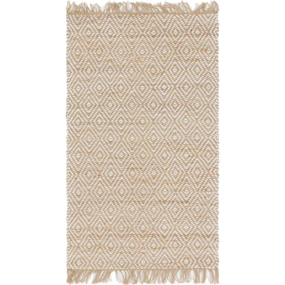 Assam Braided Jute Rug, Natural/Ivory (3' 3 x 5' 0). Picture 1