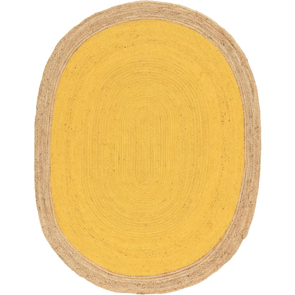 Goa Braided Jute Rug, Yellow (8' 0 x 10' 0). Picture 1