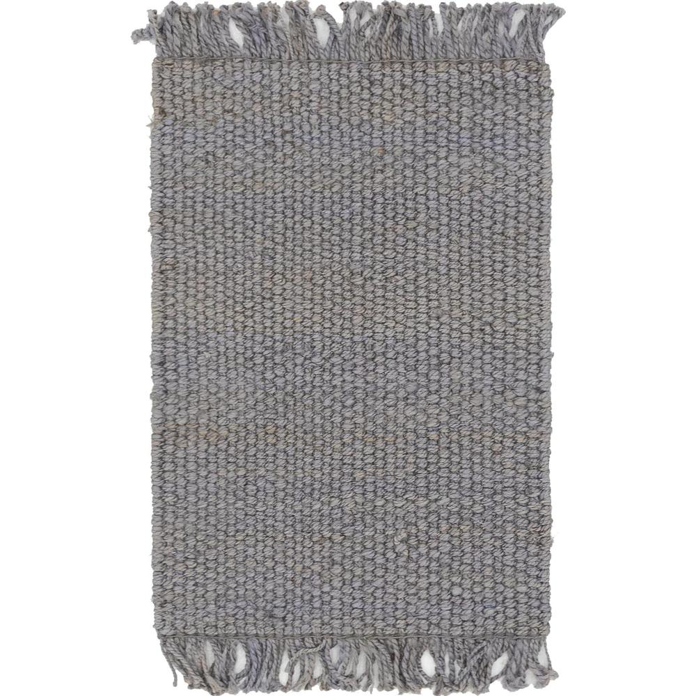 Chunky Jute Rug, Gray (2' 0 x 3' 0). Picture 1
