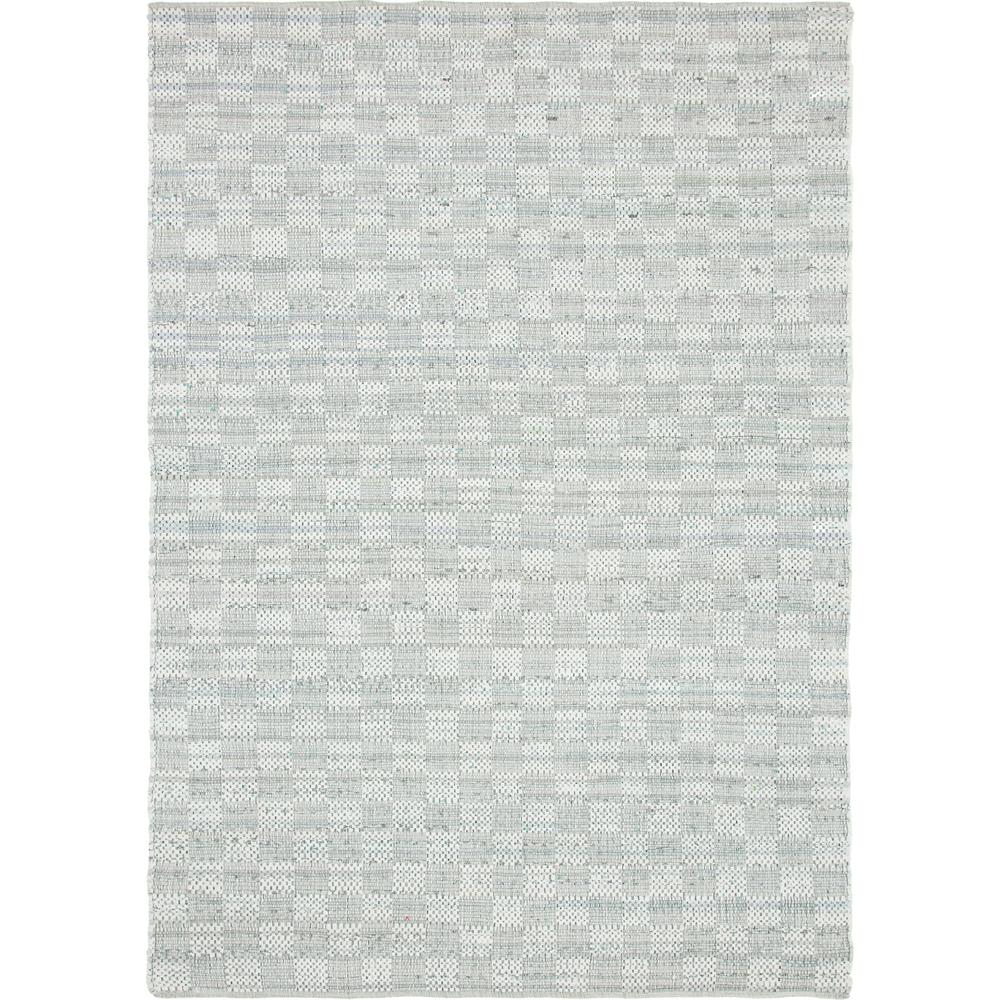 Checkered Chindi Cotton Rug, Ivory (9' 0 x 12' 0). The main picture.