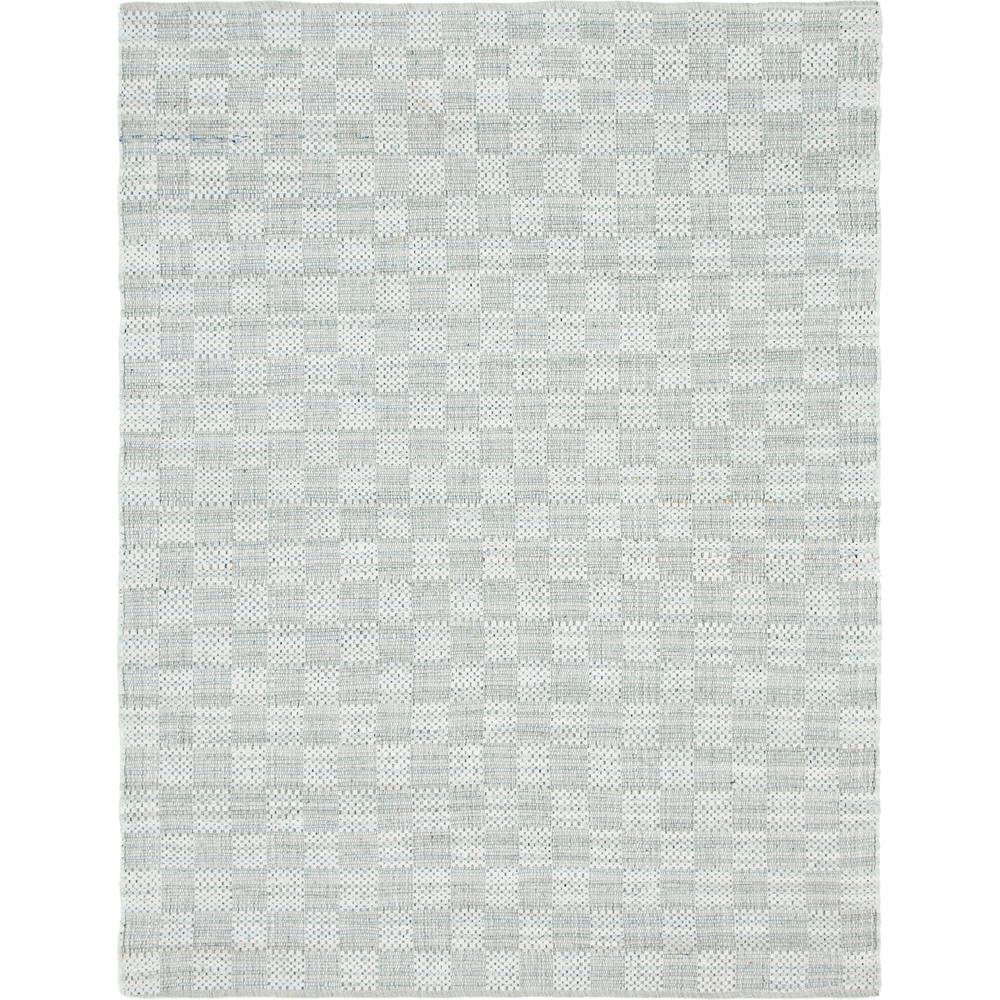 Checkered Chindi Cotton Rug, Ivory (8' 0 x 10' 0). Picture 1