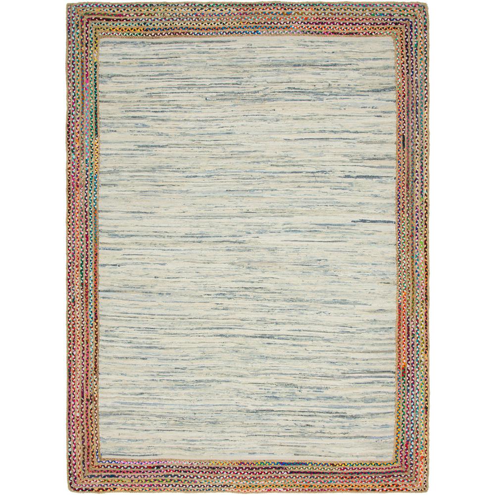 Striped Chindi Jute Rug, Ivory (9' 0 x 12' 0). Picture 1