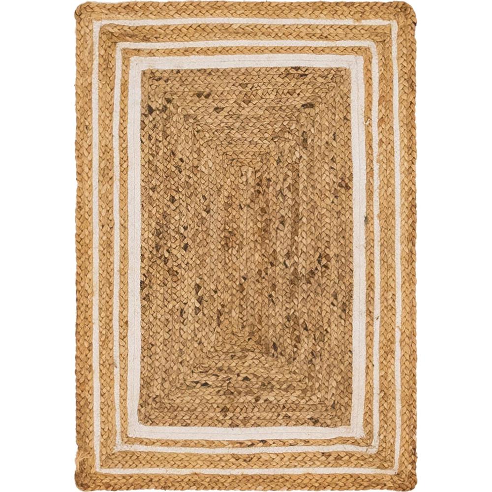 Gujarat Braided Jute Rug, Natural/Ivory (2' 0 x 3' 0). Picture 1