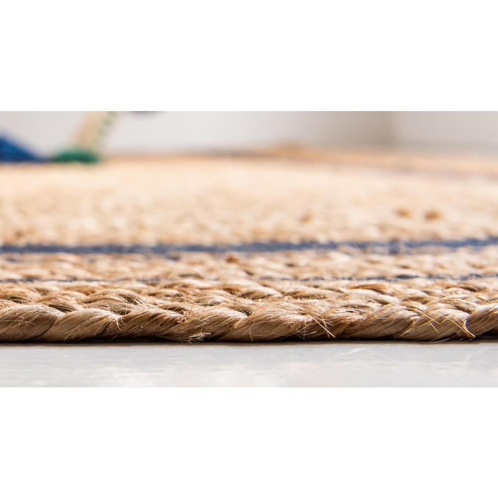 Gujarat Braided Jute Rug, Natural/Navy Blue (2' 6 x 6' 0). Picture 5