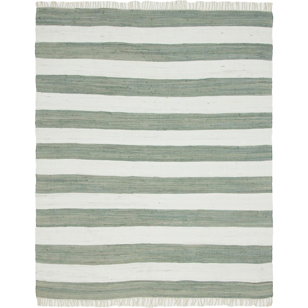 Striped Chindi Rag Rug, Gray (8' 0 x 10' 0). Picture 1