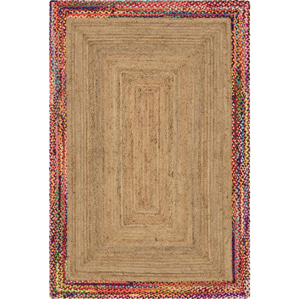 Manipur Braided Jute Rug, Natural (6' 0 x 9' 0). Picture 1