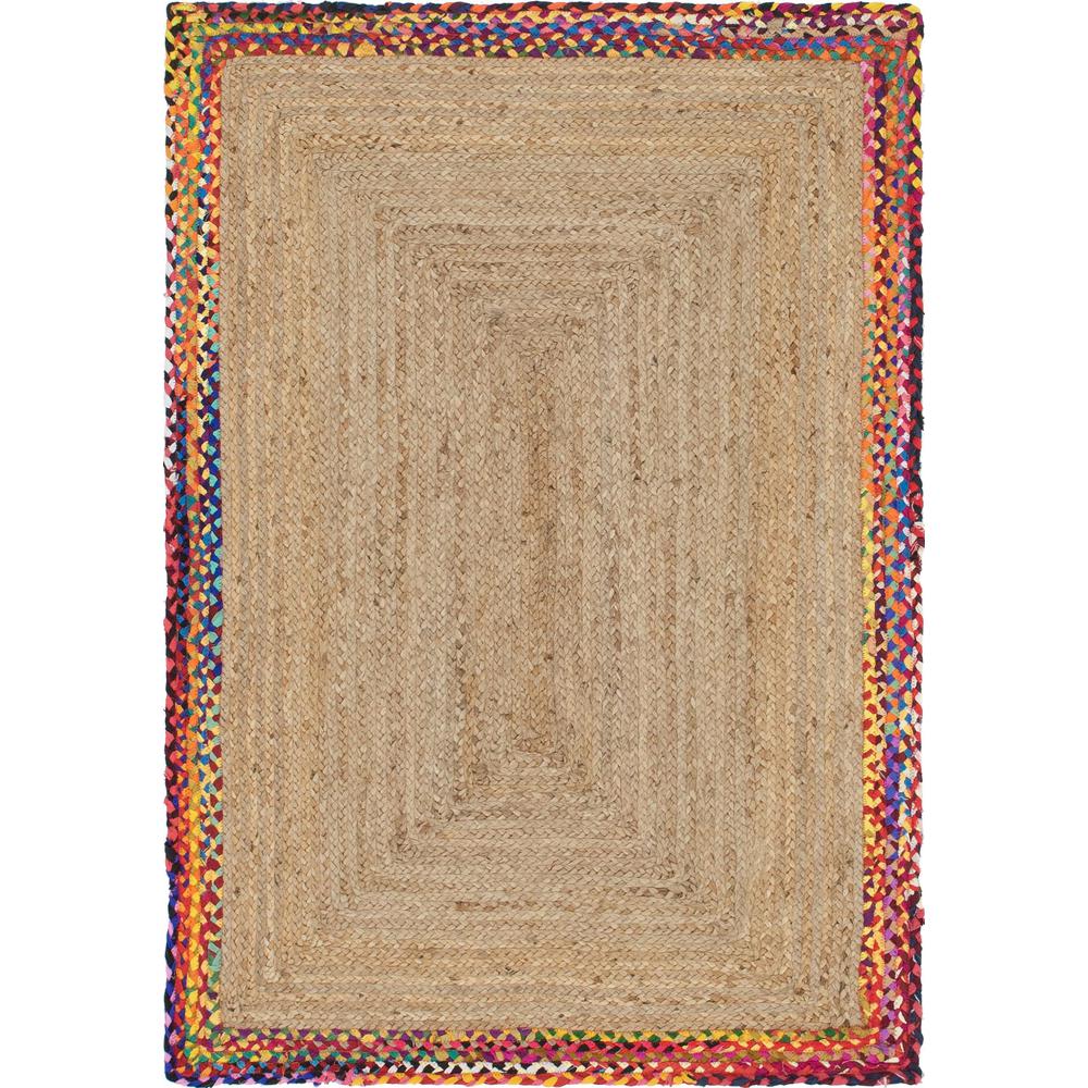 Manipur Braided Jute Rug, Natural (4' 0 x 6' 0). Picture 1