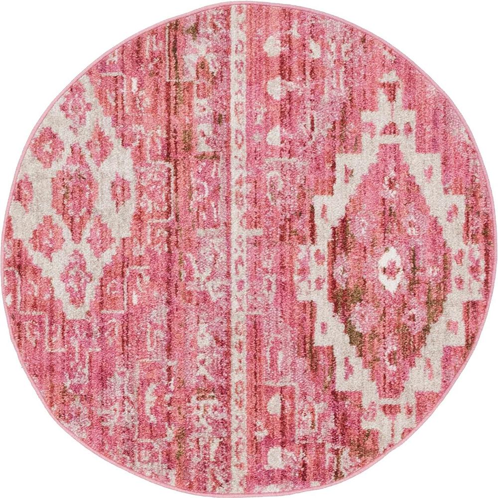 Malasana Basilica Rug, Pink (3' 3 x 3' 3). Picture 1