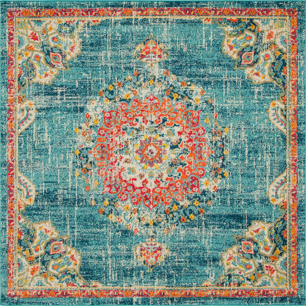 Alexis Penrose Rug, Turquoise (8' 0 x 8' 0). Picture 1