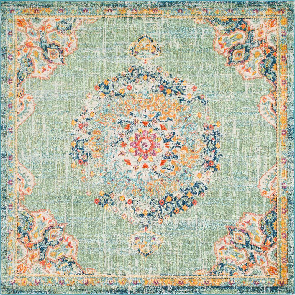 Alexis Penrose Rug, Green (8' 0 x 8' 0). The main picture.