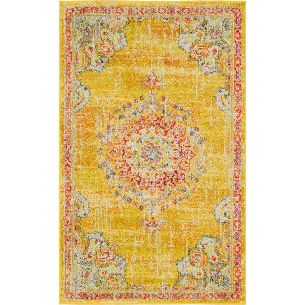 Alexis Penrose Rug, Gold (3' 3 x 5' 3). Picture 1