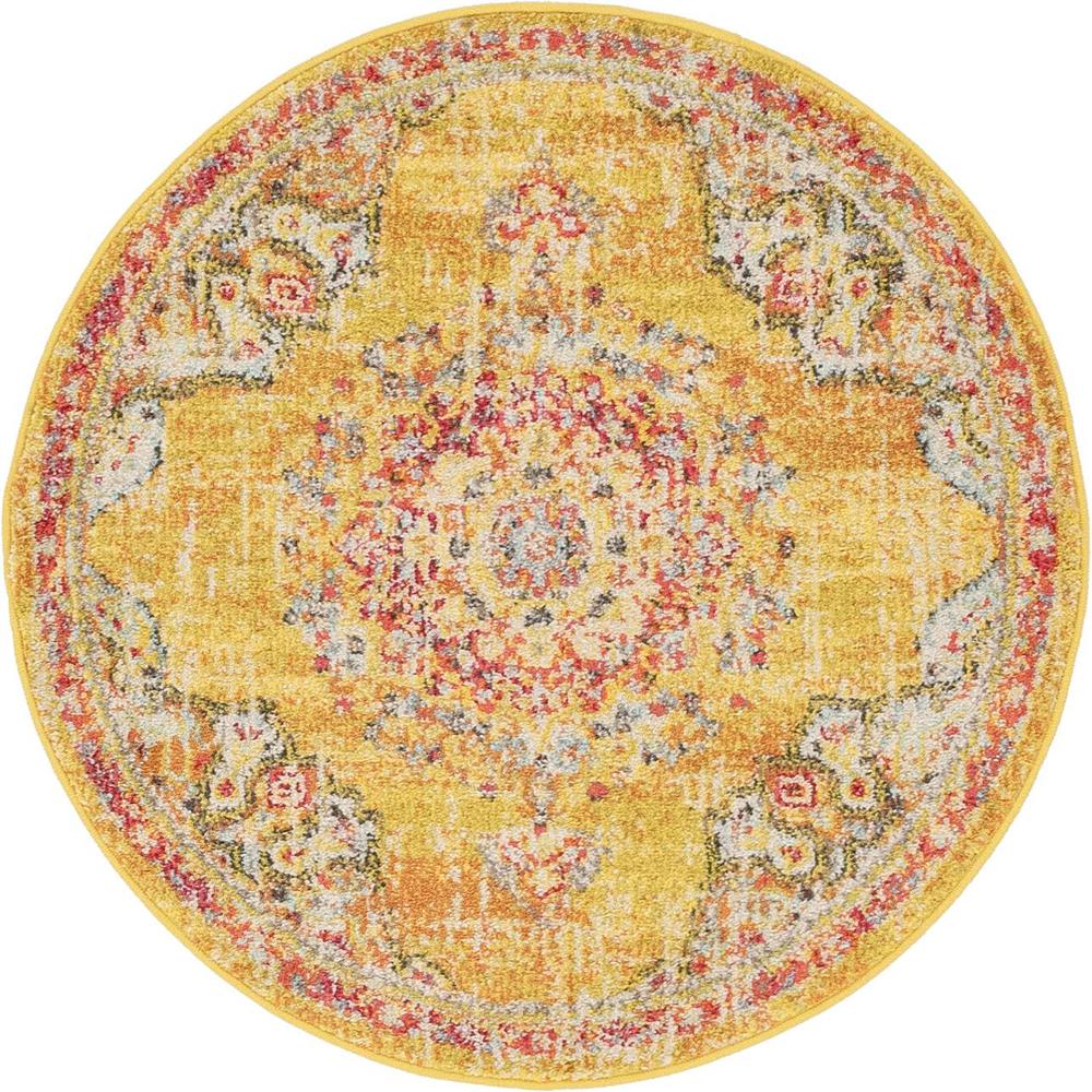 Alexis Penrose Rug, Gold (3' 3 x 3' 3). Picture 1