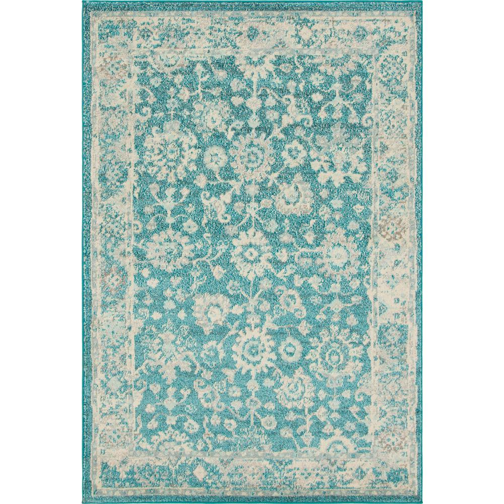 Krystle Penrose Rug, Turquoise (5' 3 x 7' 7). Picture 1