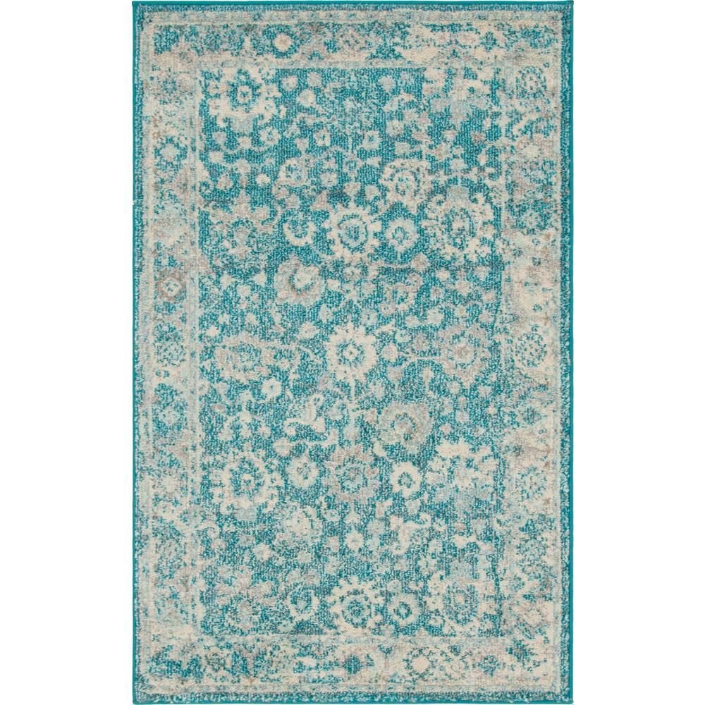 Krystle Penrose Rug, Turquoise (3' 3 x 5' 3). Picture 1
