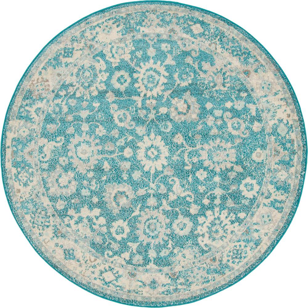 Krystle Penrose Rug, Turquoise (6' 0 x 6' 0). Picture 1
