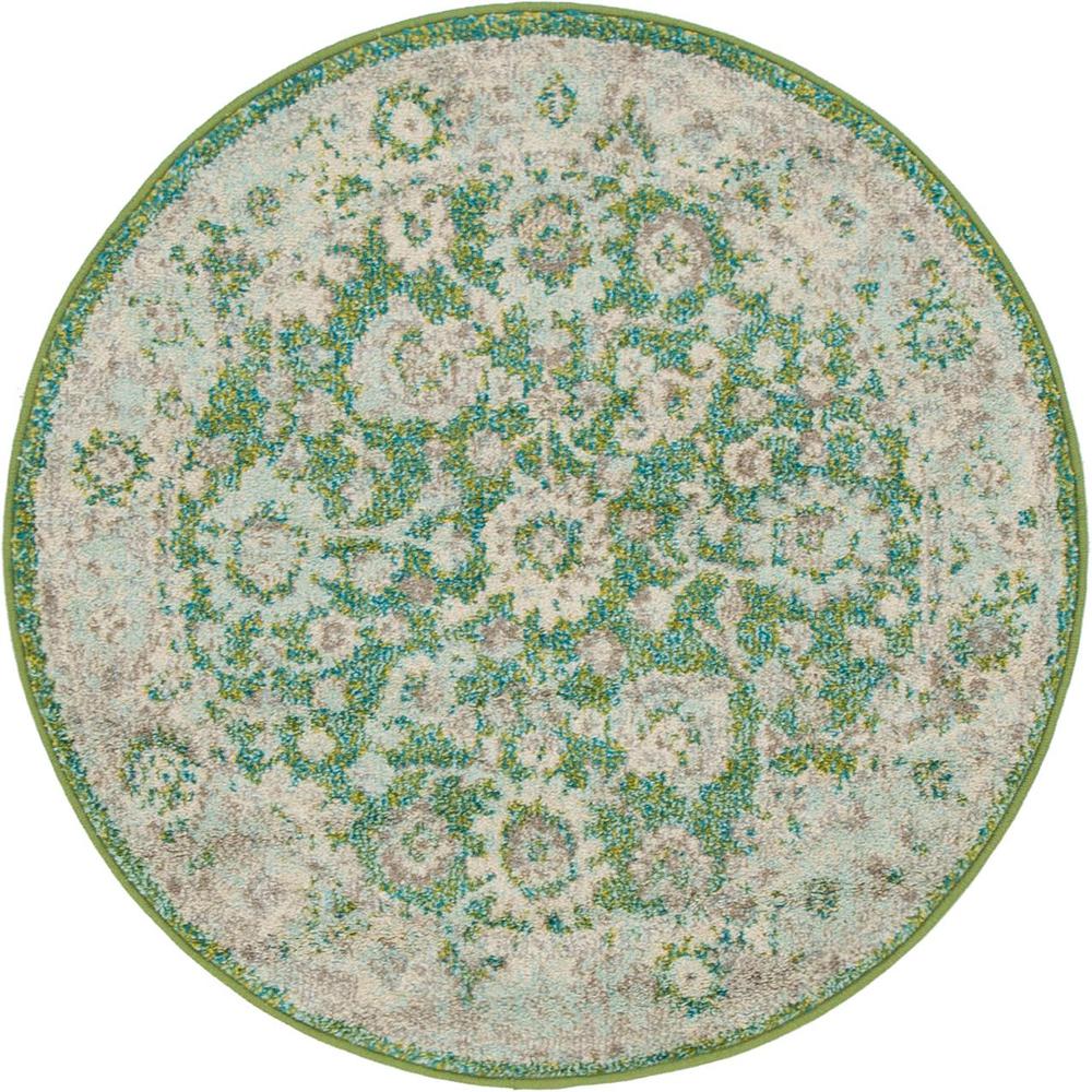 Krystle Penrose Rug, Green (3' 3 x 3' 3). Picture 1