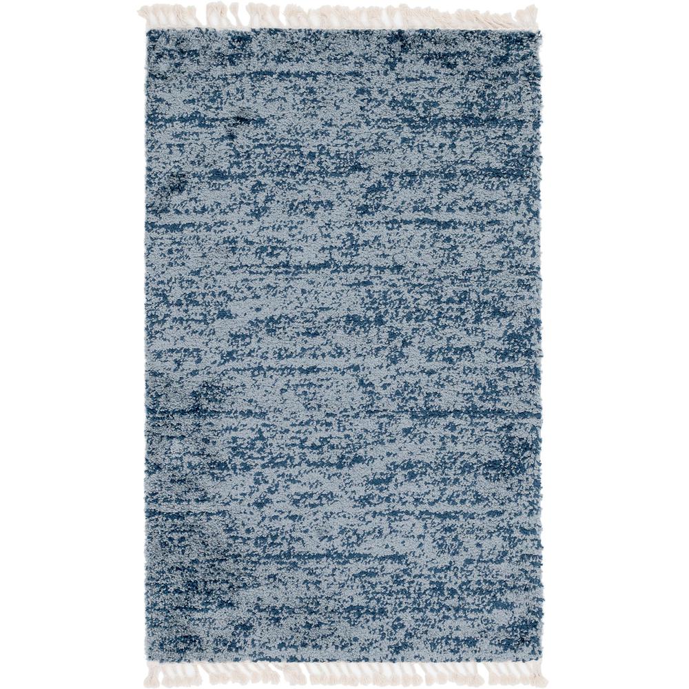 Misty Hygge Shag Rug, Blue (5' 0 x 8' 0). Picture 1