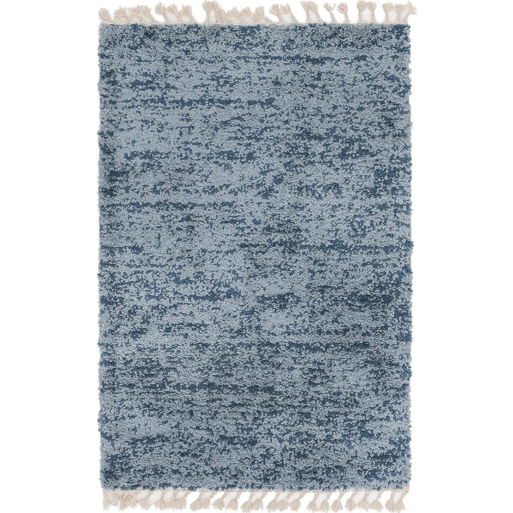 Misty Hygge Shag Rug, Blue (4' 0 x 6' 0). Picture 1