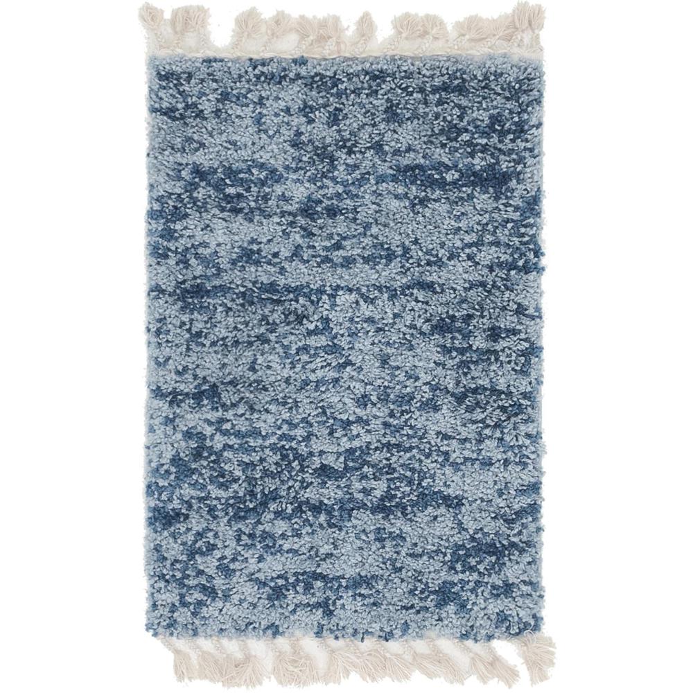 Misty Hygge Shag Rug, Blue (2' 2 x 3' 0). Picture 1