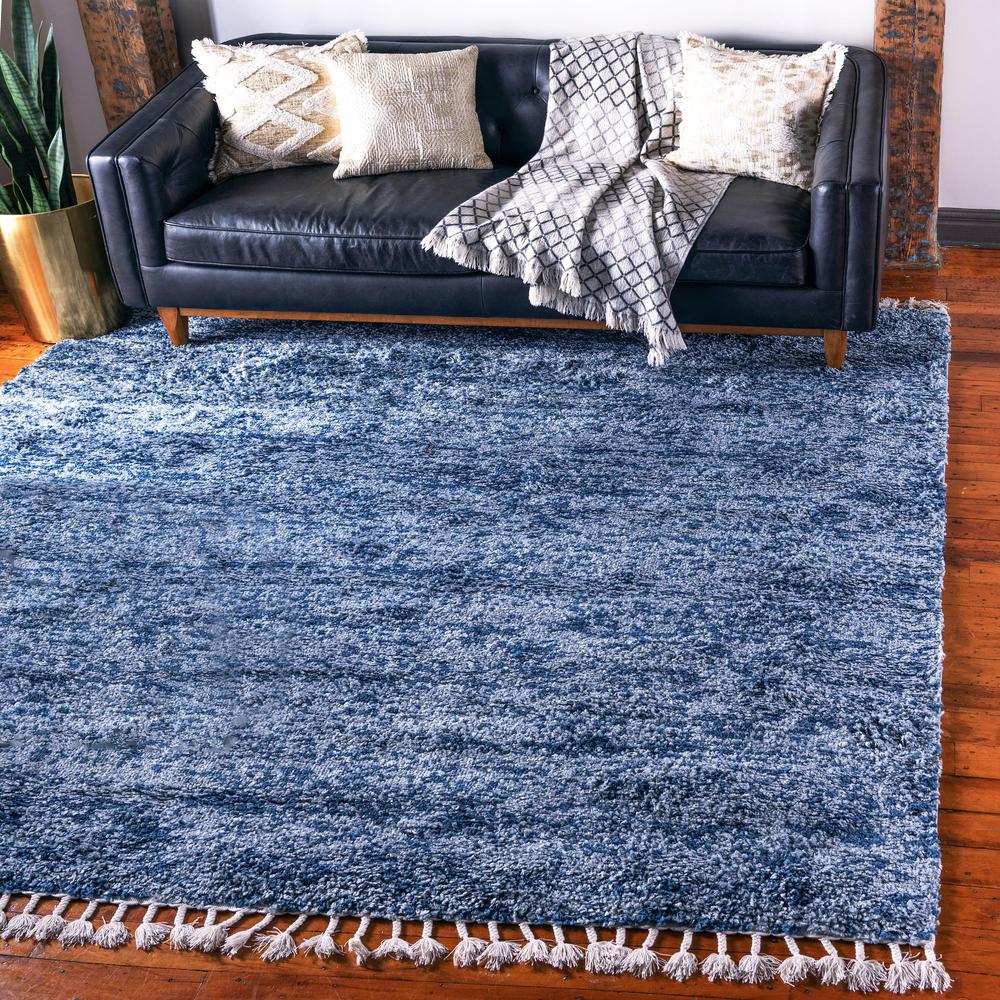 Misty Hygge Shag Rug, Blue (8' 0 x 8' 0). Picture 2