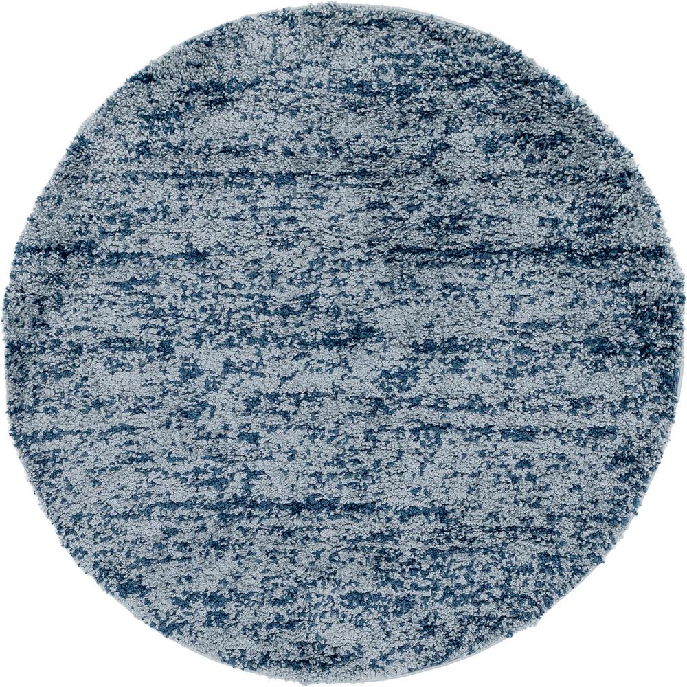 Misty Hygge Shag Rug, Blue (5' 0 x 5' 0). Picture 1