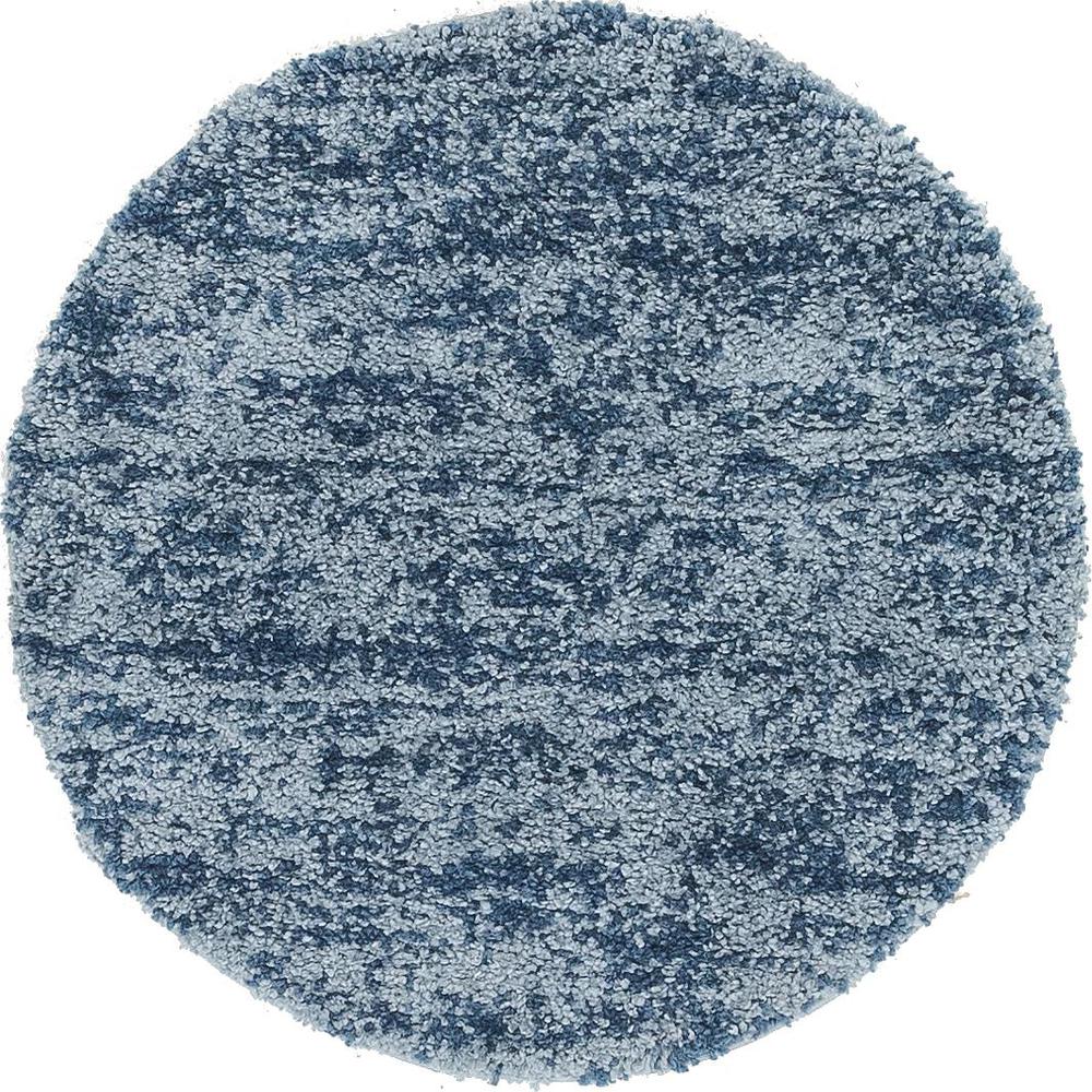 Misty Hygge Shag Rug, Blue (3' 3 x 3' 3). Picture 1