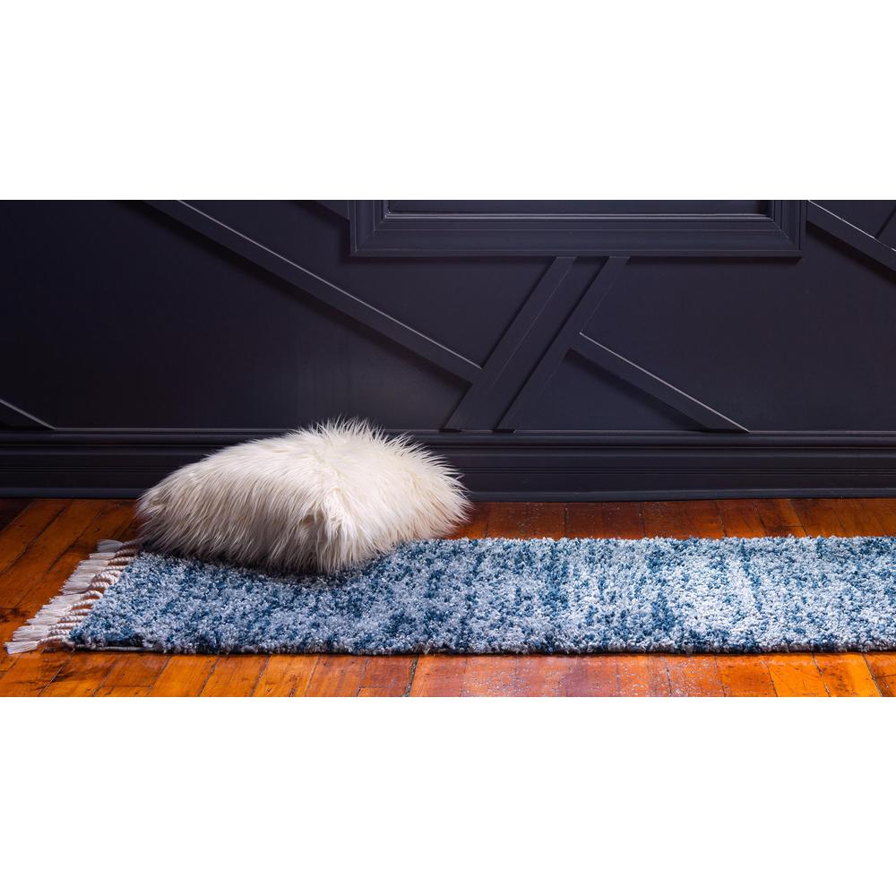 Misty Hygge Shag Rug, Blue (2' 7 x 8' 2). Picture 4