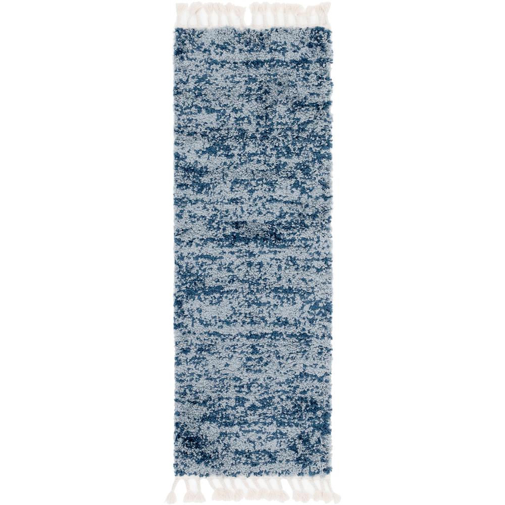 Misty Hygge Shag Rug, Blue (2' 2 x 6' 0). Picture 1