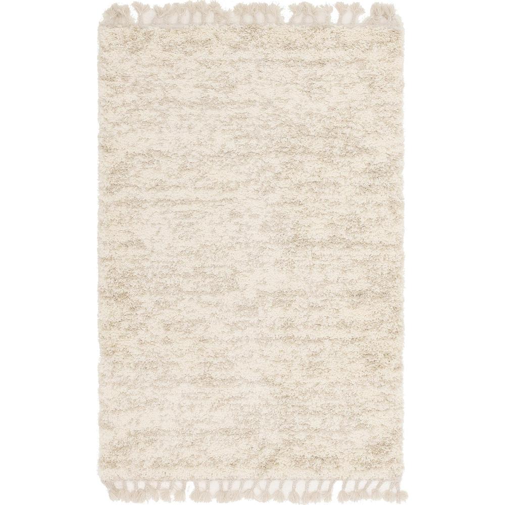 Misty Hygge Shag Rug, Ivory (4' 0 x 6' 0). Picture 1
