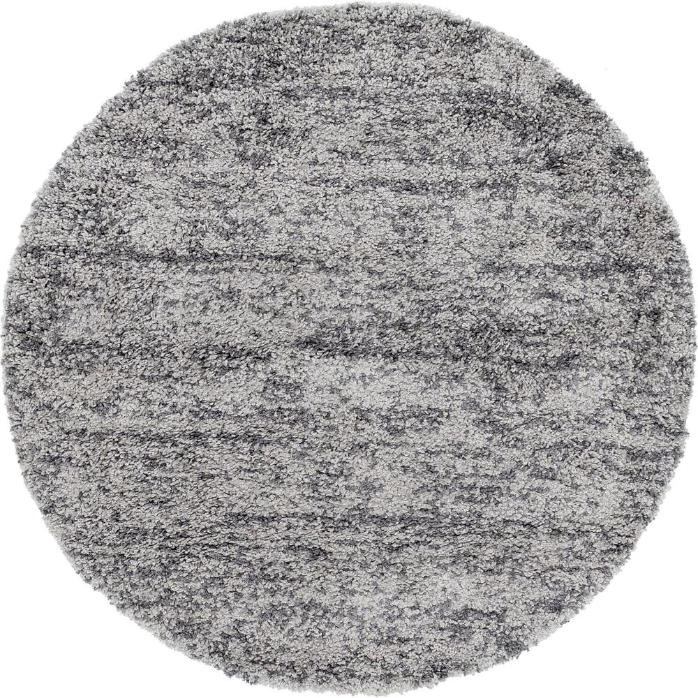 Misty Hygge Shag Rug, Gray (5' 0 x 5' 0). The main picture.