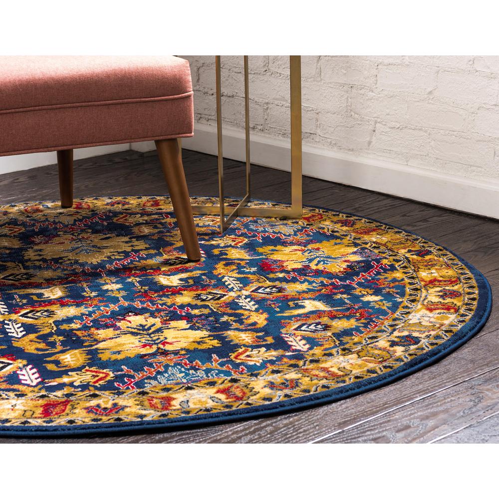 Diplomat District Rug, Blue (5' 0 x 5' 0). Picture 3