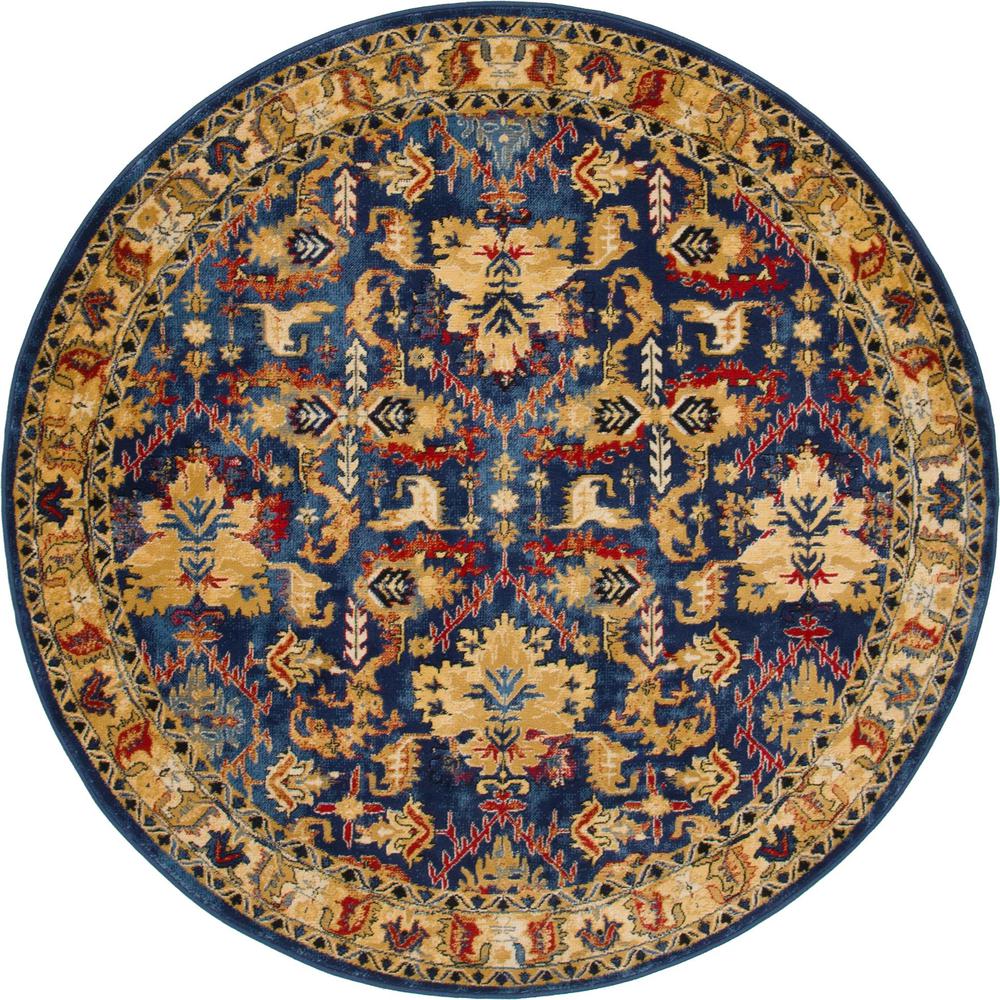 Diplomat District Rug, Blue (5' 0 x 5' 0). Picture 1