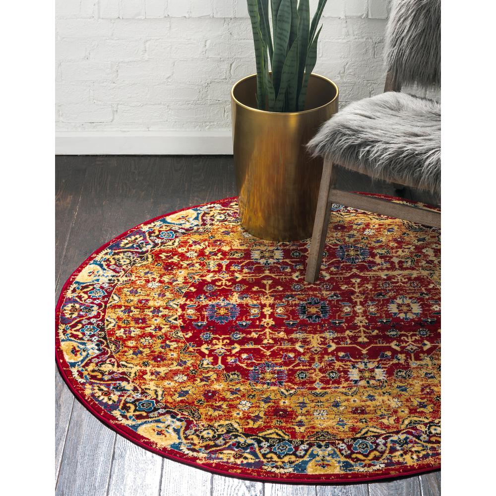 Hoya District Rug, Red (5' 0 x 5' 0). Picture 2