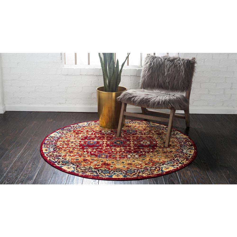Hoya District Rug, Red (5' 0 x 5' 0). Picture 4