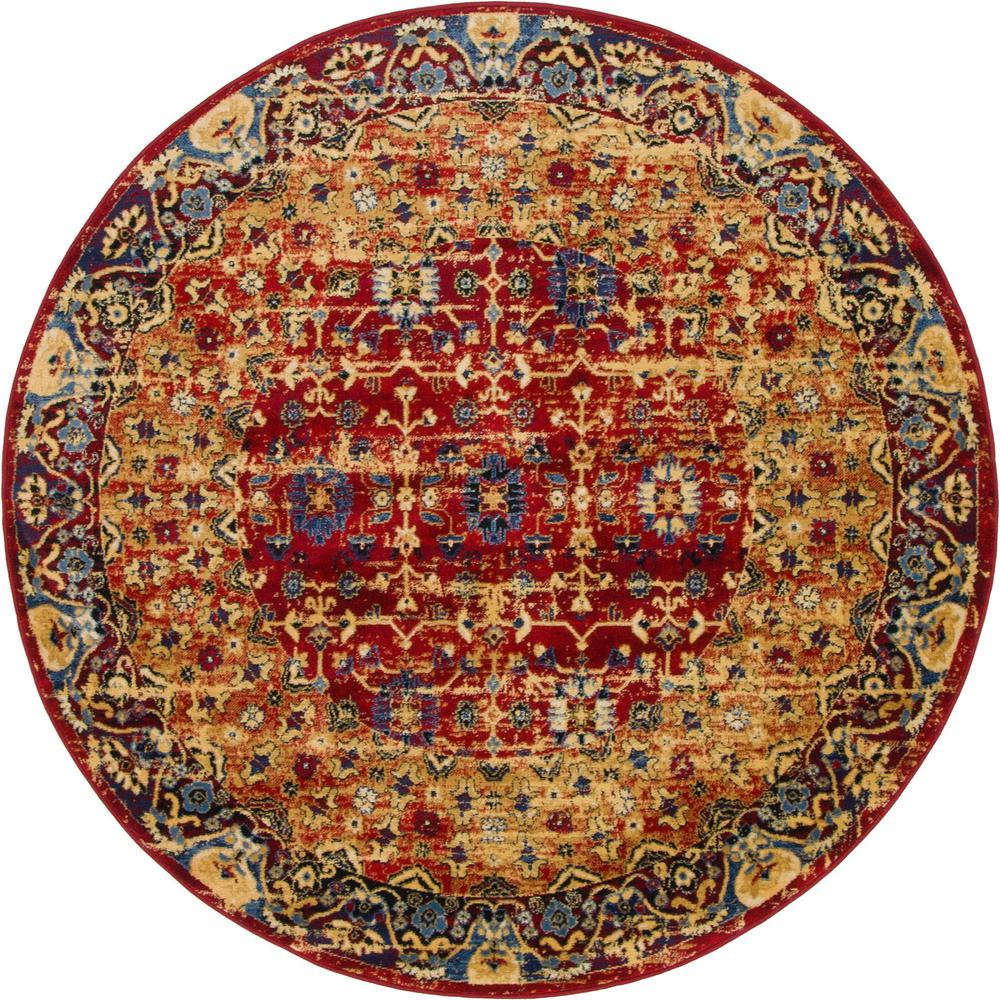 Hoya District Rug, Red (5' 0 x 5' 0). Picture 1
