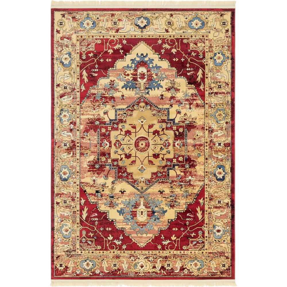 Potomac District Rug, Red (6' 0 x 9' 0). Picture 1