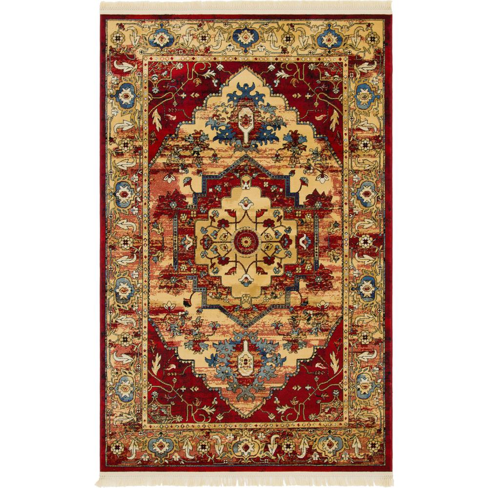 Potomac District Rug, Red (5' 0 x 8' 0). Picture 1