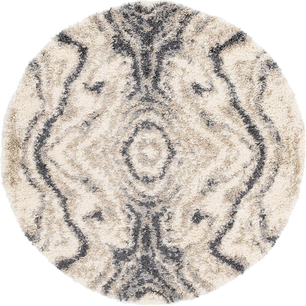 Valley Hygge Shag Rug, Gray (5' 0 x 5' 0). Picture 1