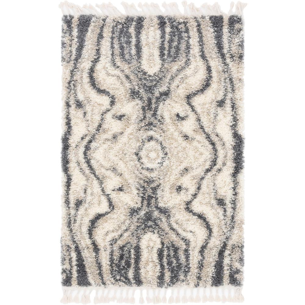 Valley Hygge Shag Rug, Gray (4' 0 x 6' 0). Picture 1