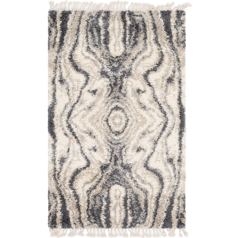 Valley Hygge Shag Rug, Gray (5' 0 x 8' 0). Picture 1