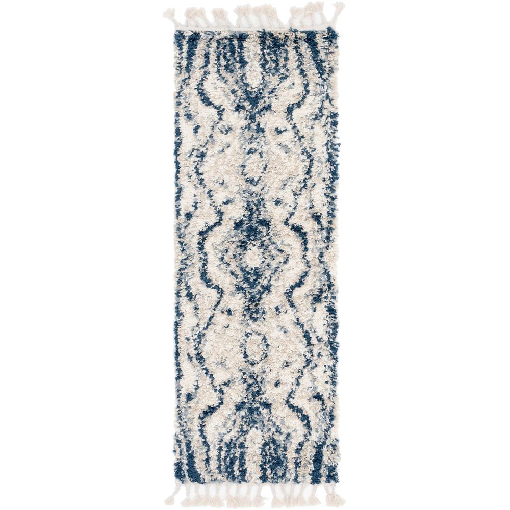 Valley Hygge Shag Rug, Blue (2' 2 x 6' 0). Picture 1